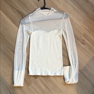 Free People Sheer White Blouse